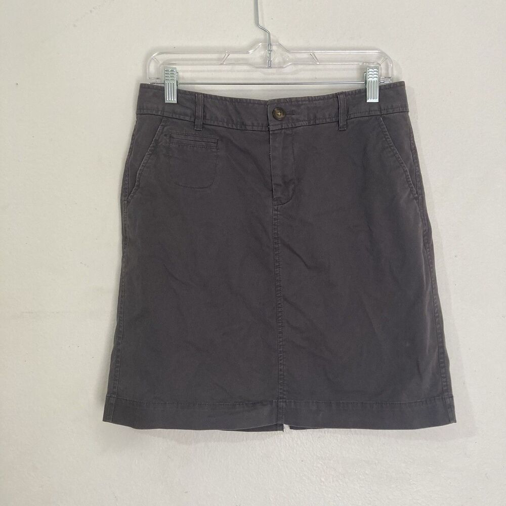 OLD NAVY grey zip fly cotton blend straight skirt 8